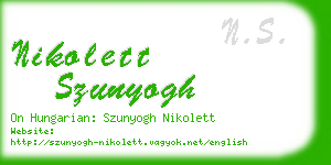 nikolett szunyogh business card